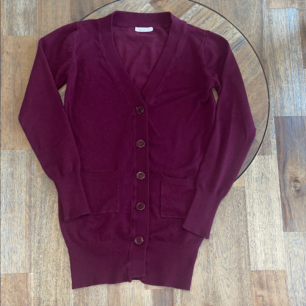 Burgundy Cardigan Sweater
